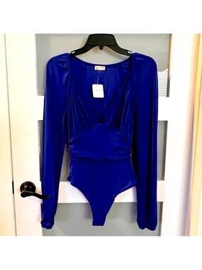 Free PEOPLE Intimately royal blue thong bodysuit. Size XS